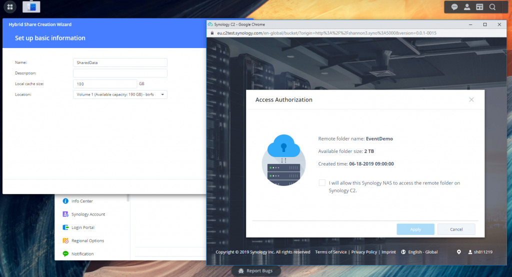 DSM 7.0 - Hybrid Share allows access from NAS server to C2 folder